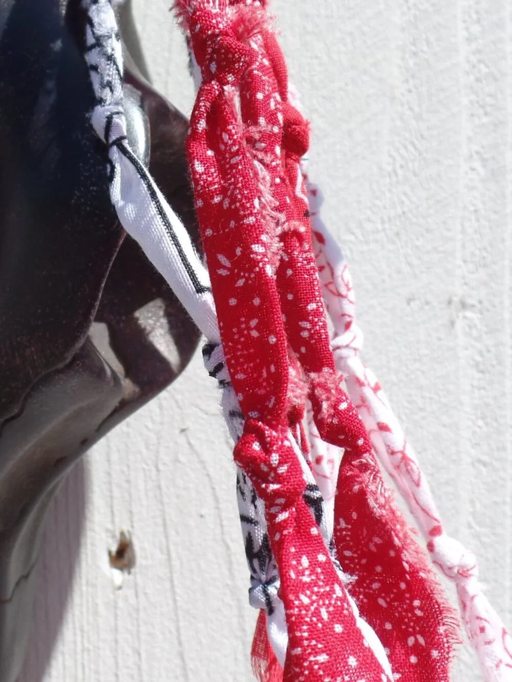 Hand Crafted Hair Tie Swag (1) RED ROBIN